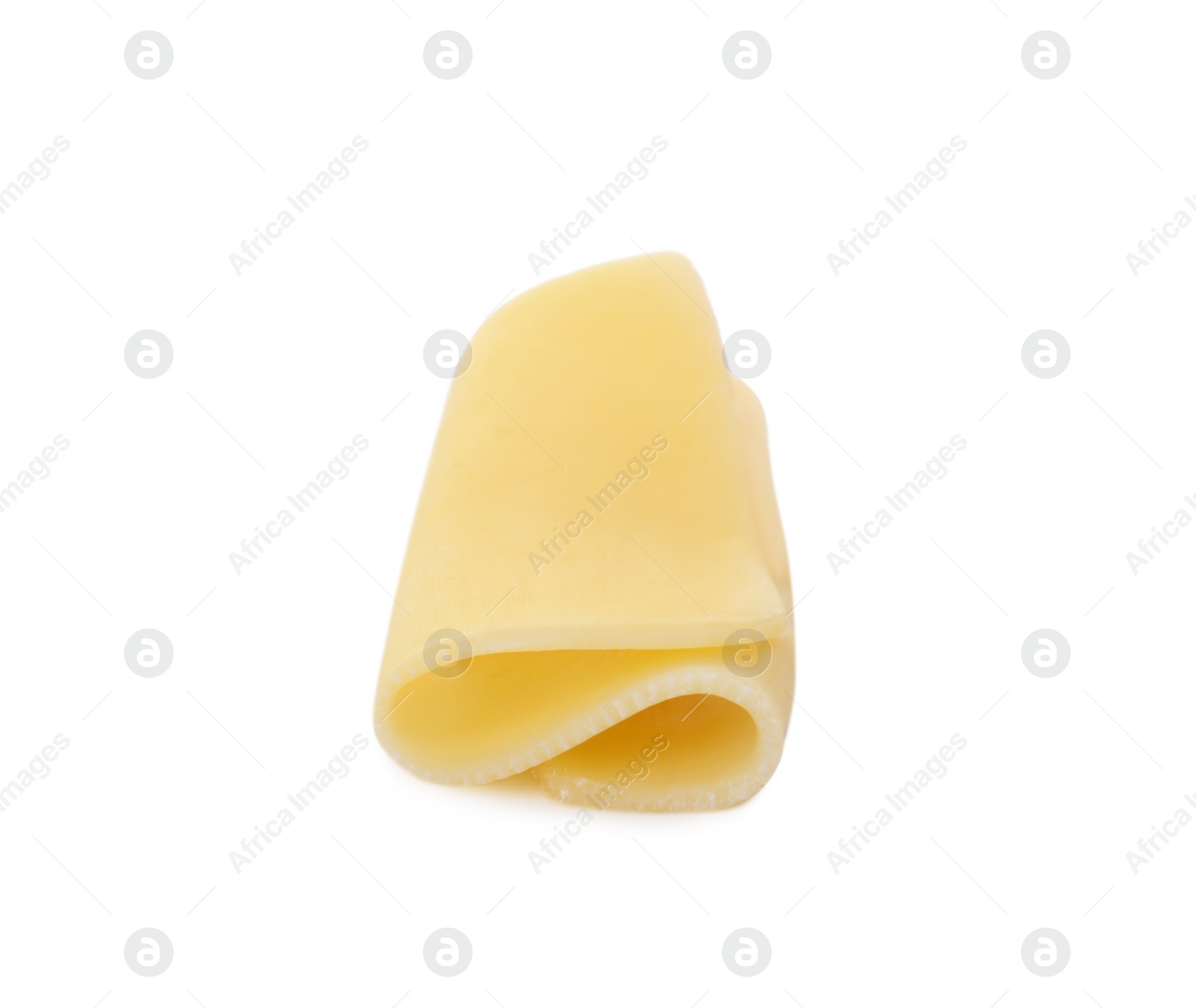 Photo of Slice of delicious cheese isolated on white