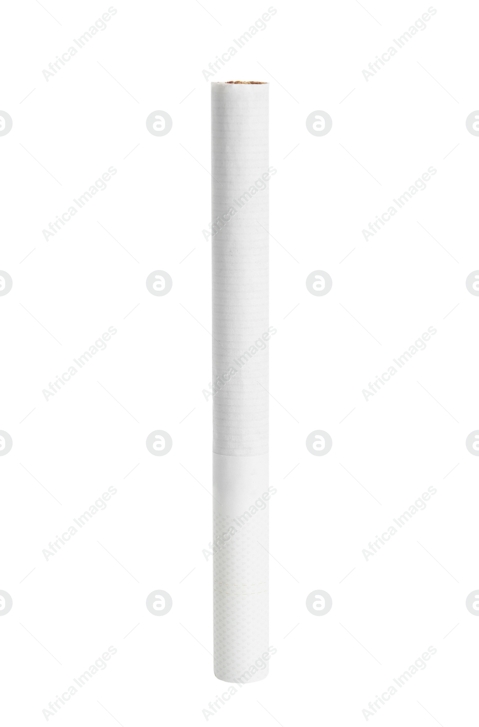 Cigarette with filter isolated on white. Bad habit Photo of Cigarette with filter isolated on white. Bad habit