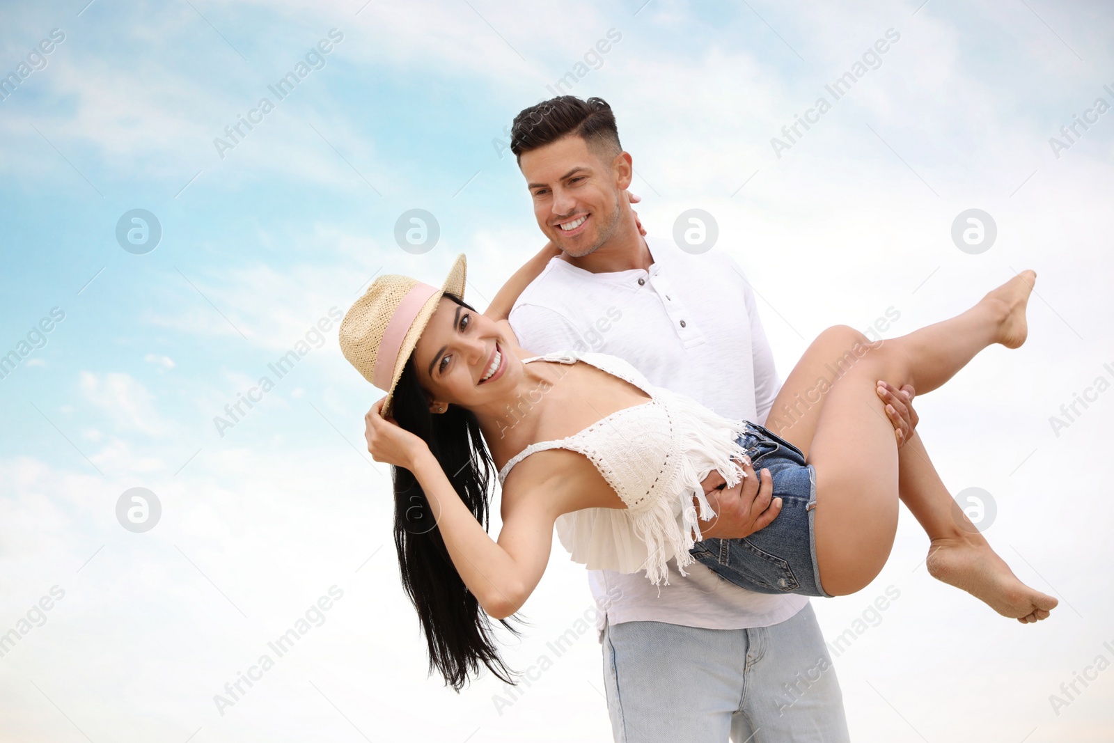 Lovely couple having fun outdoors. Spending time together Photo of Lovely couple having fun outdoors. Spending time together