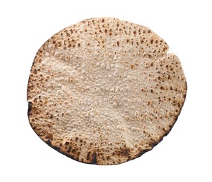 Tasty matzo isolated on white, top view. Passover (Pesach) celebration Photo of Tasty matzo isolated on white, top view. Passover (Pesach) celebration