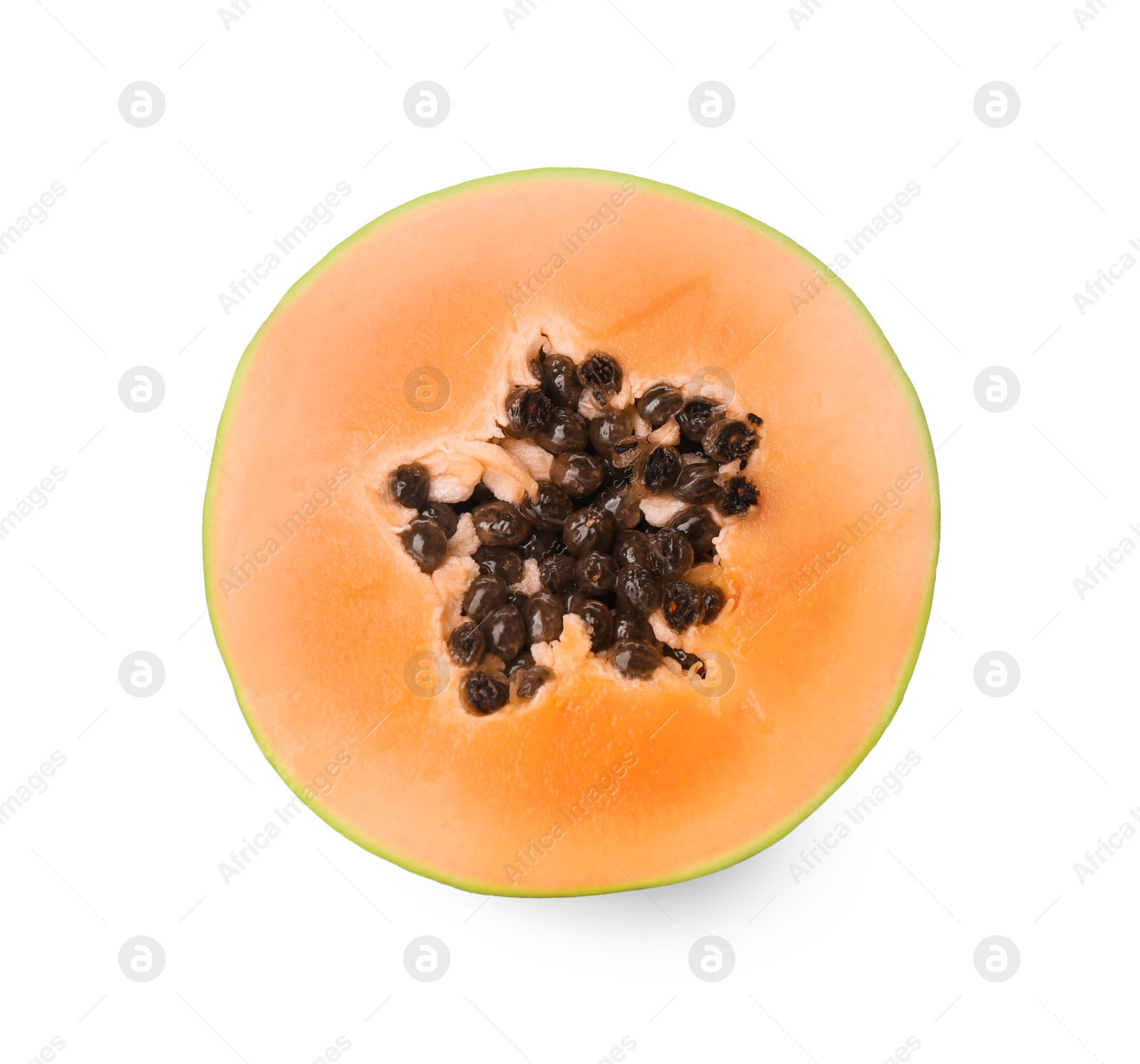 Photo of Fresh ripe papaya slice isolated on white