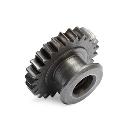 New stainless steel gear on white background Photo of New stainless steel gear on white background