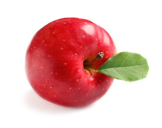 Ripe red apple on white background Photo of Ripe red apple on white background