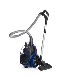 New modern vacuum cleaner isolated on white Photo of New modern vacuum cleaner isolated on white