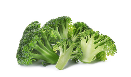 Photo of Fresh broccoli isolated on white. Edible green plant