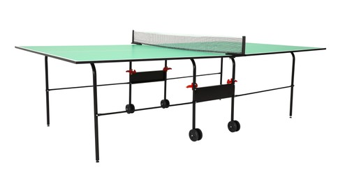 Green ping pong table isolated on white Image of Green ping pong table isolated on white