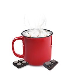 Image of Cup of delicious hot chocolate on white background 
