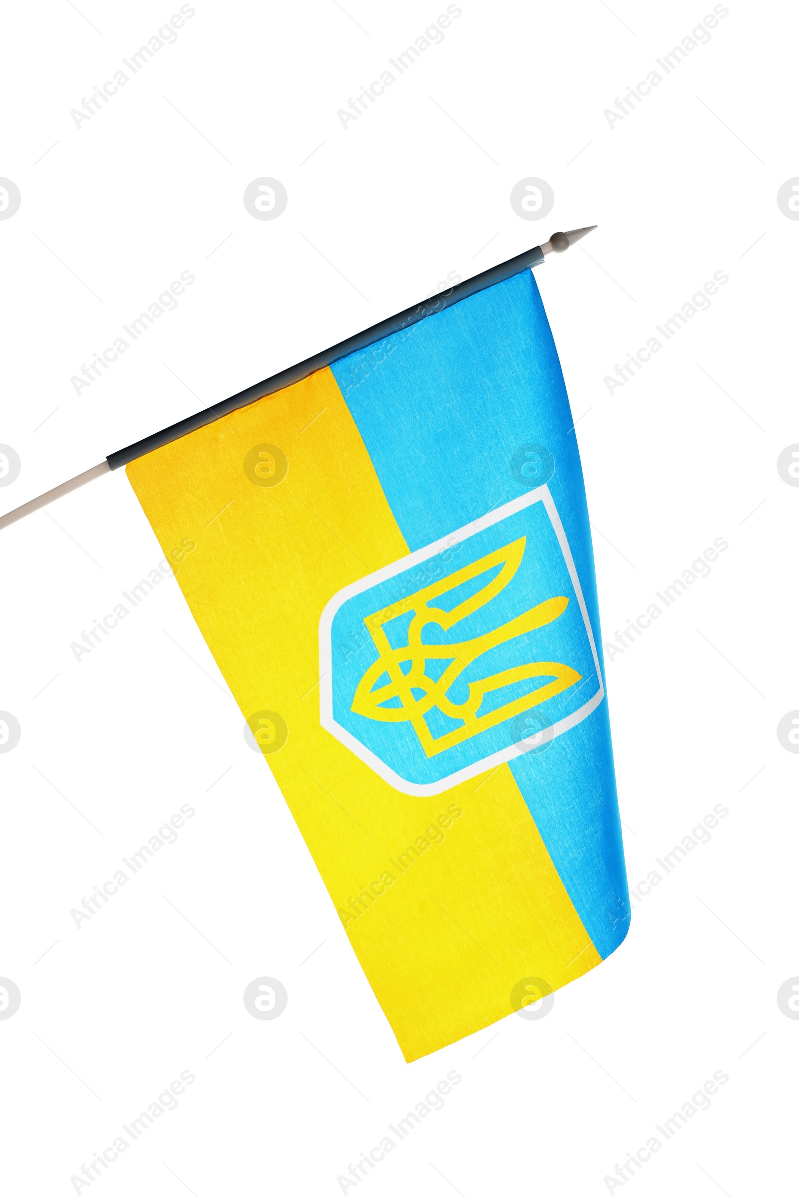 National flag of Ukraine isolated on white Photo of National flag of Ukraine isolated on white