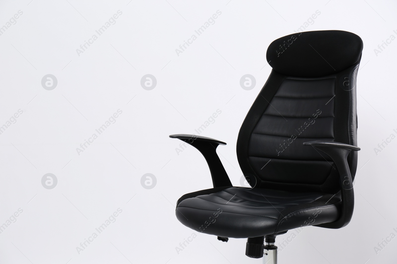 Comfortable office chair on white background, space for text Photo of Comfortable office chair on white background, space for text