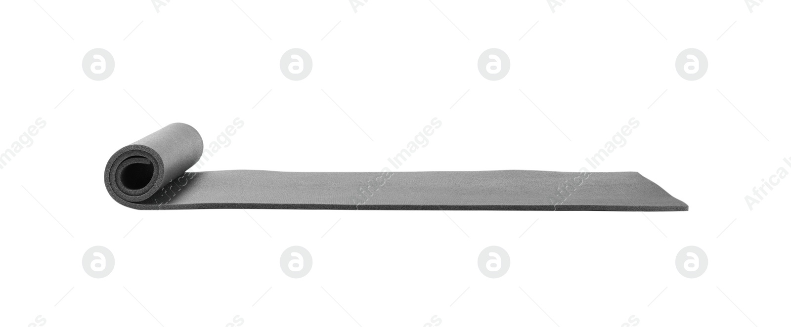Soft grey camping mat isolated on white Photo of Soft grey camping mat isolated on white