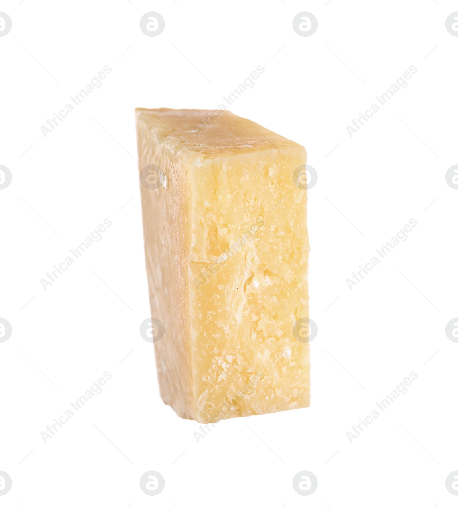 Piece of delicious parmesan cheese isolated on white Photo of Piece of delicious parmesan cheese isolated on white