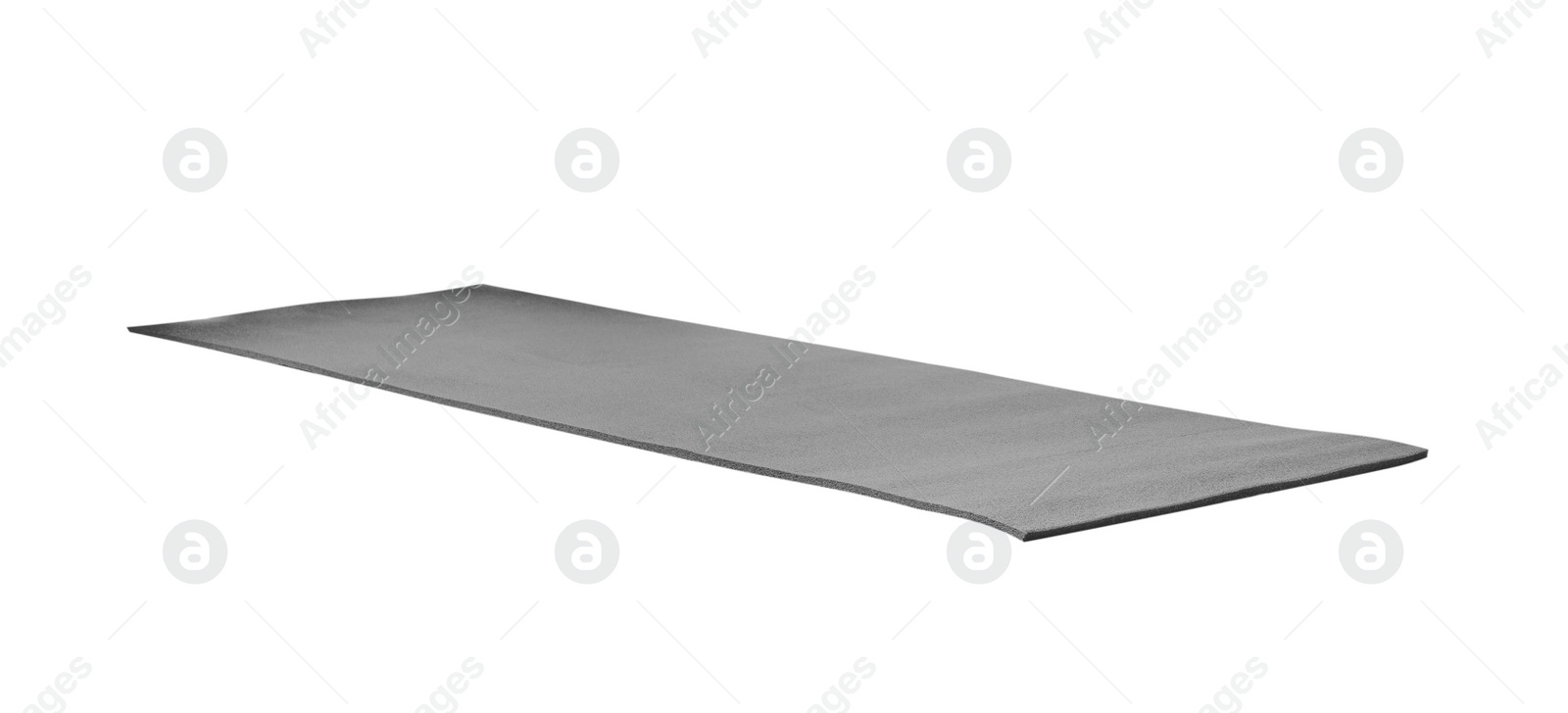 Soft grey camping mat isolated on white Photo of Soft grey camping mat isolated on white
