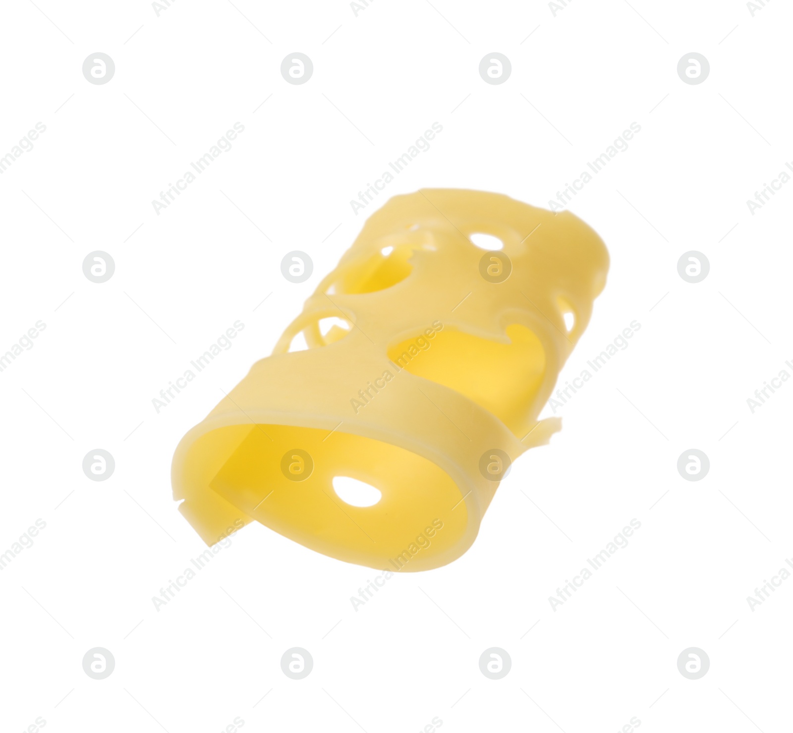 Photo of Slice of delicious cheese isolated on white