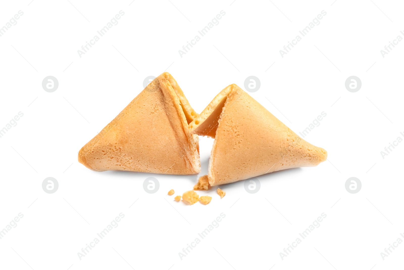 Traditional homemade fortune cookie isolated on white Photo of Traditional homemade fortune cookie isolated on white