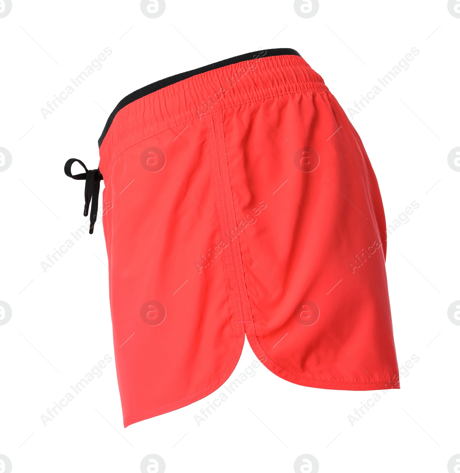 Coral women's shorts isolated on white. Sports clothing Photo of Coral women's shorts isolated on white. Sports clothing
