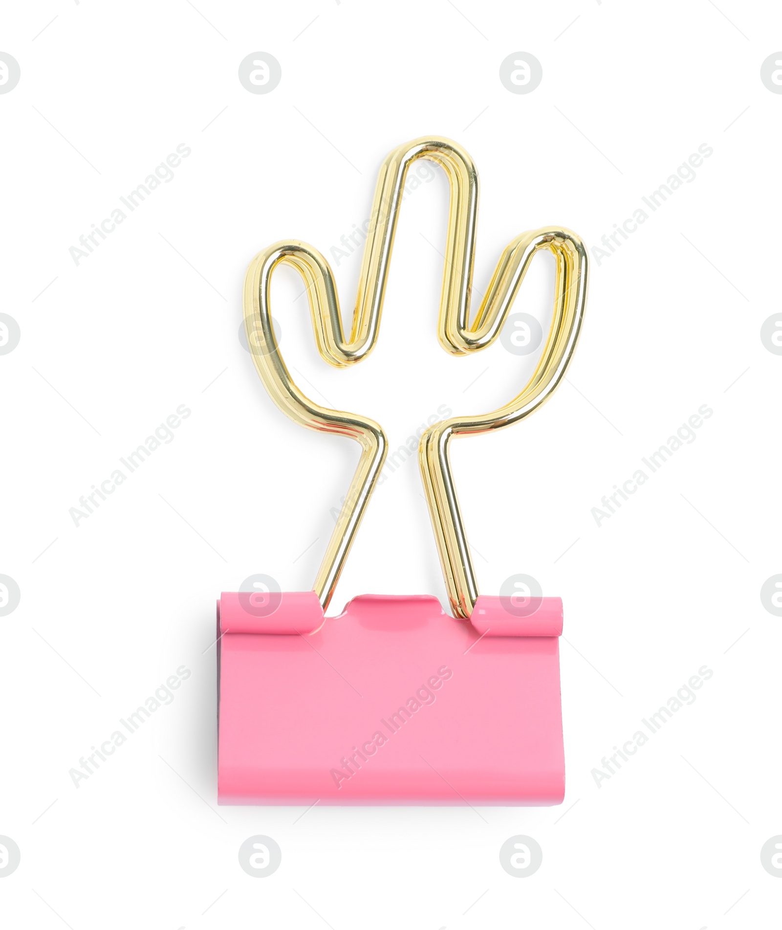 Cactus shaped binder clip isolated on white. Stationery item Photo of Cactus shaped binder clip isolated on white. Stationery item