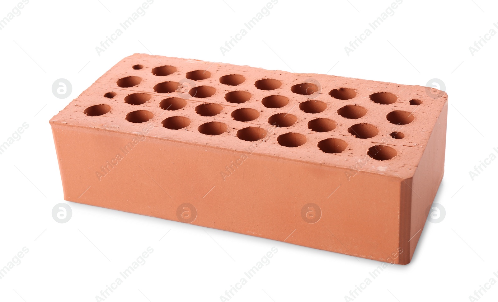 One red brick isolated on white. Building material Photo of One red brick isolated on white. Building material