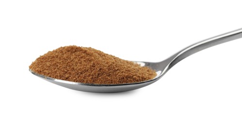 Spoon of chicory powder isolated on white Photo of Spoon of chicory powder isolated on white