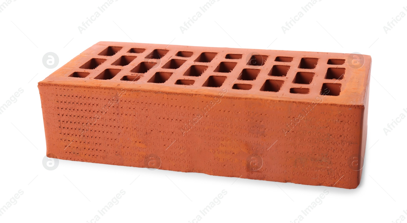 One red brick isolated on white. Building material Photo of One red brick isolated on white. Building material