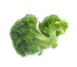 Photo of Fresh broccoli isolated on white. Edible green plant