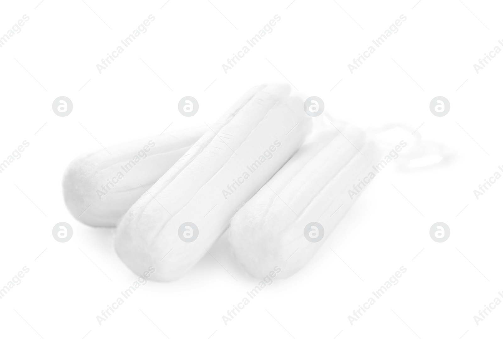 Tampons on white background. Menstrual hygiene product Photo of Tampons on white background. Menstrual hygiene product