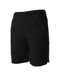 Black men's shorts isolated on white. Sports clothing Photo of Black men's shorts isolated on white. Sports clothing