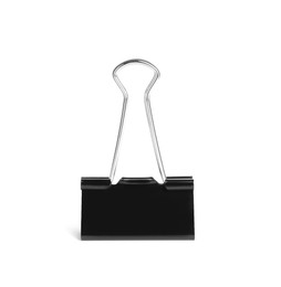 Black binder clip isolated on white. Stationery Photo of Black binder clip isolated on white. Stationery