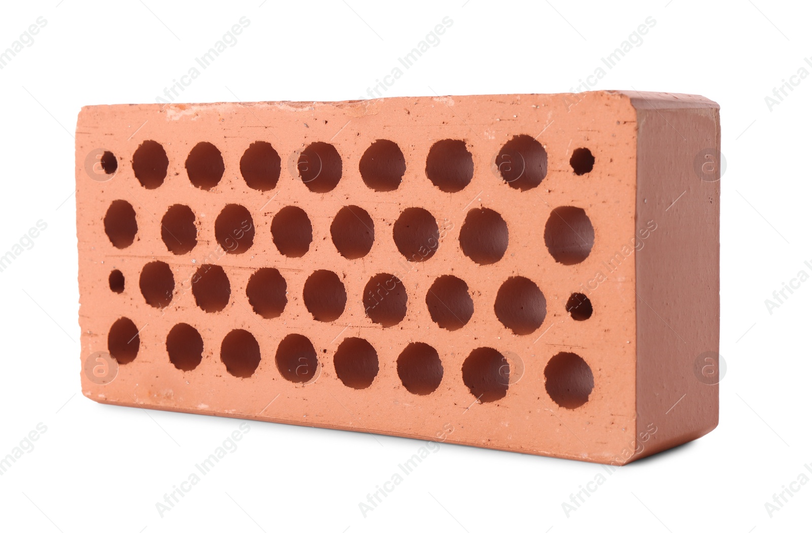 One red brick isolated on white. Building material Photo of One red brick isolated on white. Building material
