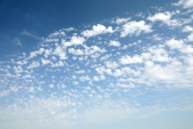Beautiful view of blue sky with fluffy clouds Photo of Beautiful view of blue sky with fluffy clouds
