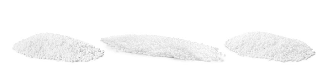 Set with ammonium nitrate pellets on white background, banner design. Mineral fertilizer Image of Set with ammonium nitrate pellets on white background, banner design. Mineral fertilizer