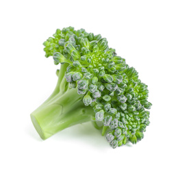 Photo of Fresh green raw broccoli on white background