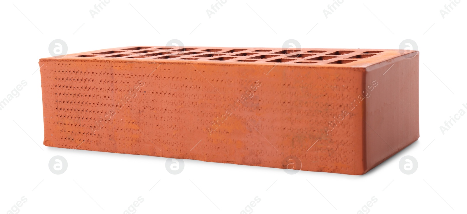 One red brick isolated on white. Building material Photo of One red brick isolated on white. Building material
