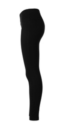 Black women's leggins isolated on white. Sports clothing Photo of Black women's leggins isolated on white. Sports clothing