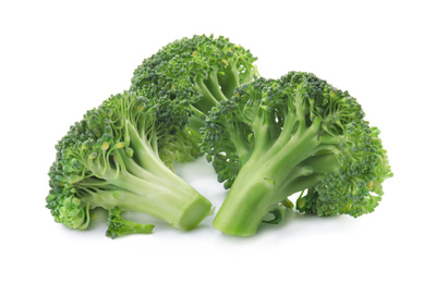 Fresh broccoli isolated on white. Edible green plant Photo of Fresh broccoli isolated on white. Edible green plant