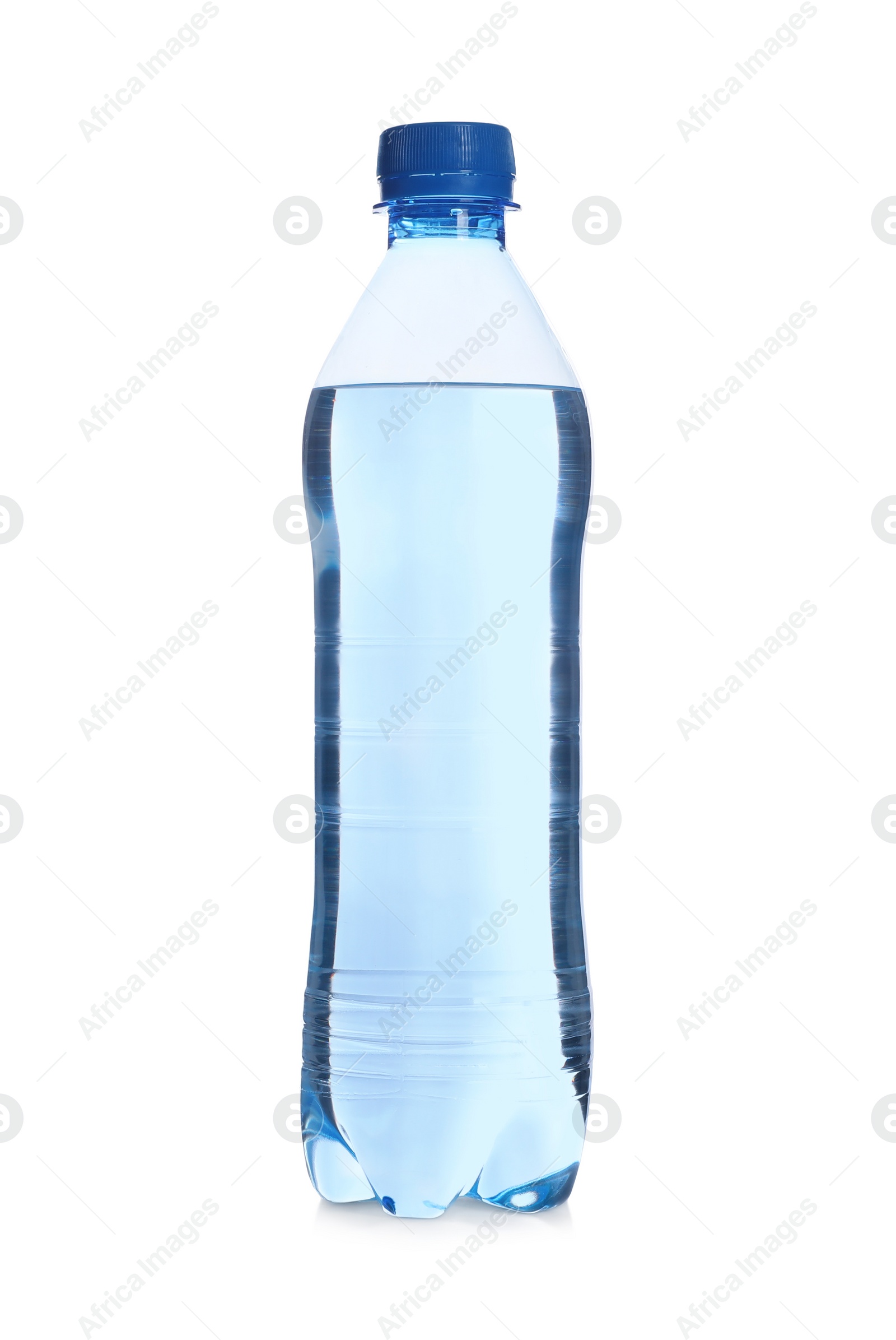 Plastic bottle with pure water isolated on white Photo of Plastic bottle with pure water isolated on white