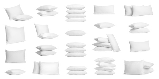 Set of soft pillows isolated on white Image of Set of soft pillows isolated on white