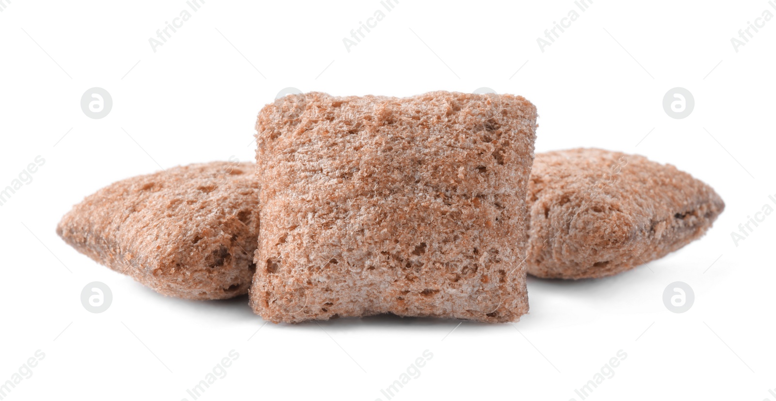 Sweet crispy corn pads isolated on white Photo of Sweet crispy corn pads isolated on white