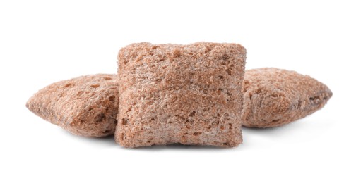 Sweet crispy corn pads isolated on white Photo of Sweet crispy corn pads isolated on white