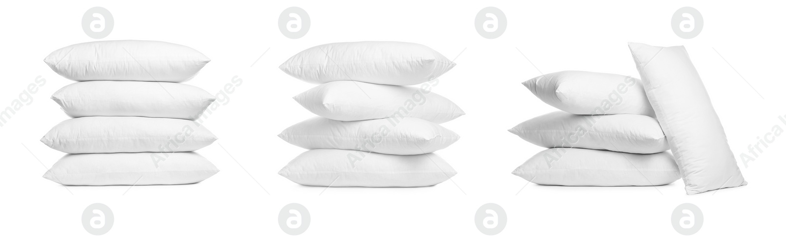 Image of Set of soft pillows isolated on white 